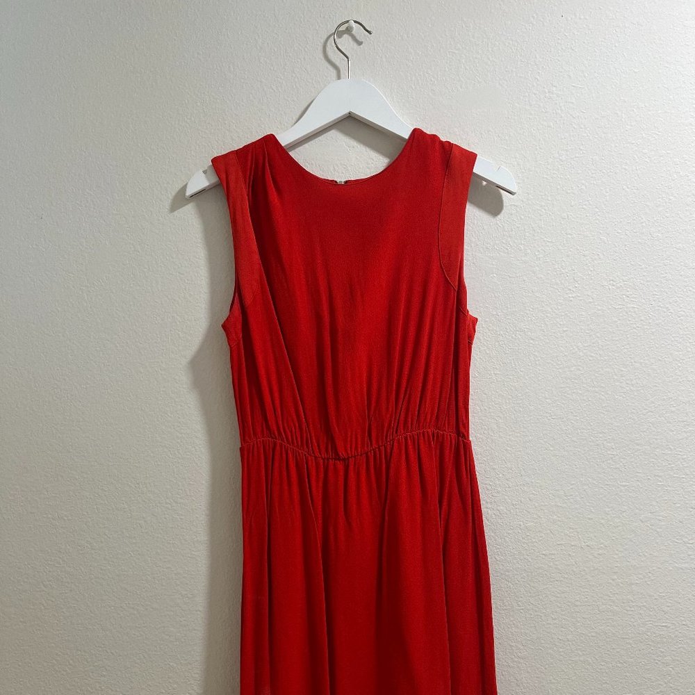 MANGO Suit Dress Sleeveless Red Midi